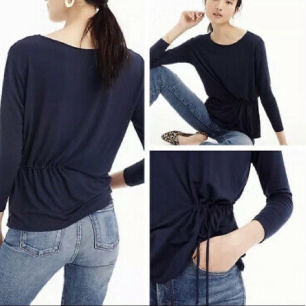 ❗️SOLD❗️J.CREW Blue Long Sleeves Tie Waist Top